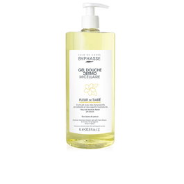 BYPHASSE Gel de Ducha Micelar Monoi - Fragancia Flor de Tiaré - Gel de Baño Hidratante pH Neutro y Vegano - 1000 ml