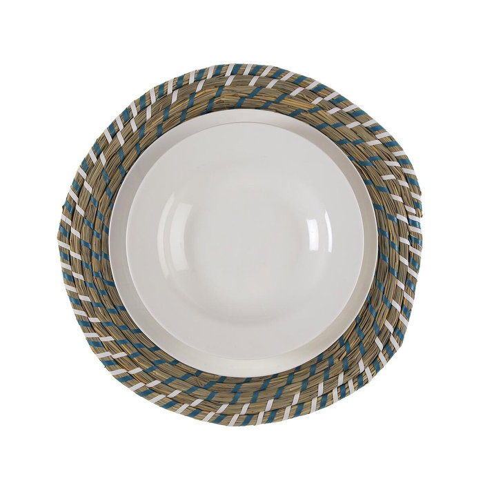 Salvamantel Versa Azul Blanco Textil Jacinto de agua 38 cm