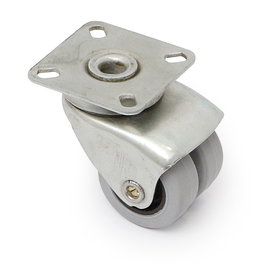 Q&Q Rueda Giratoria Rota Aro Doble Goma Ø40 Plástico Zincado Placa Cuadrada 52x52mm. Rota a/doble goma d40 PL ZN