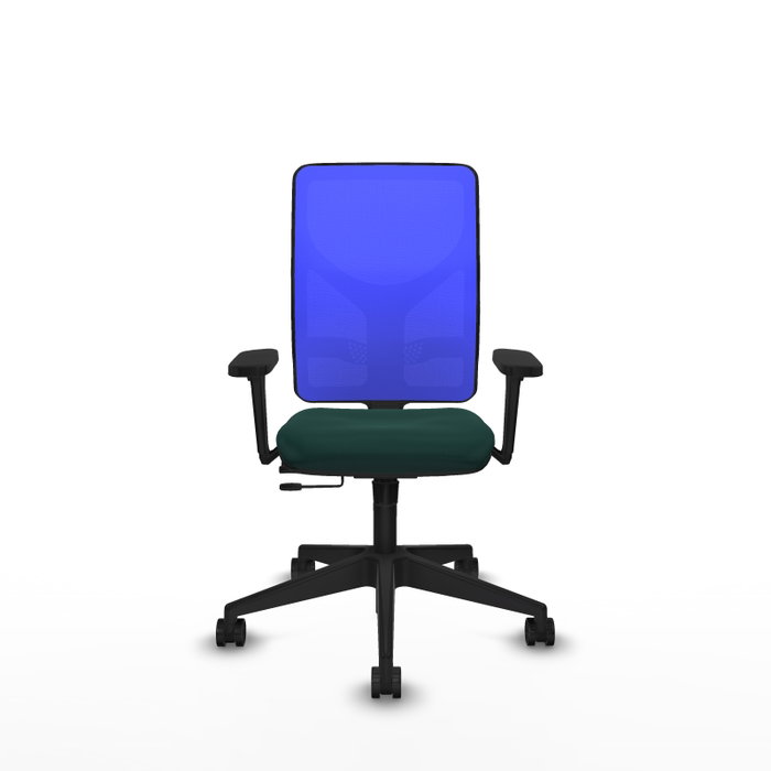PIQUERAS Y CRESPO Silla de oficina Motilla con mecanismo Sincro/Traslack, Verde botella y Azul