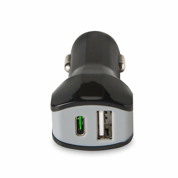 Celly Cargador de Coche 1 USB y 1 USB-C 17W Negro