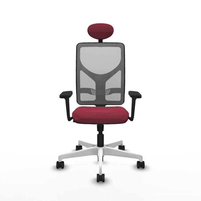 PIQUERAS Y CRESPO Silla de oficina Motilla Granate y Gris con Mecanismo Sincro PIQUERAS Y CRESPO Silla de oficina Motilla Granate y Gris con Mecanismo Sincro