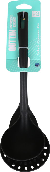 Quttin Set de 3 Utensilios de Nylon Negro