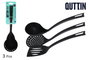 Quttin Set de 3 Utensilios de Nylon Negro