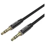 Vention Cable Audio BAWBI Jack 3.5mm Macho a Macho 3 Metros, Negro, Conectores Dorados y Carcasa de Aluminio
