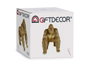 Giftdecor Gorila Andando Dorado Mediano Resina Decorativo 20 cm x 34 cm x 27.5 cm (Set de 2)