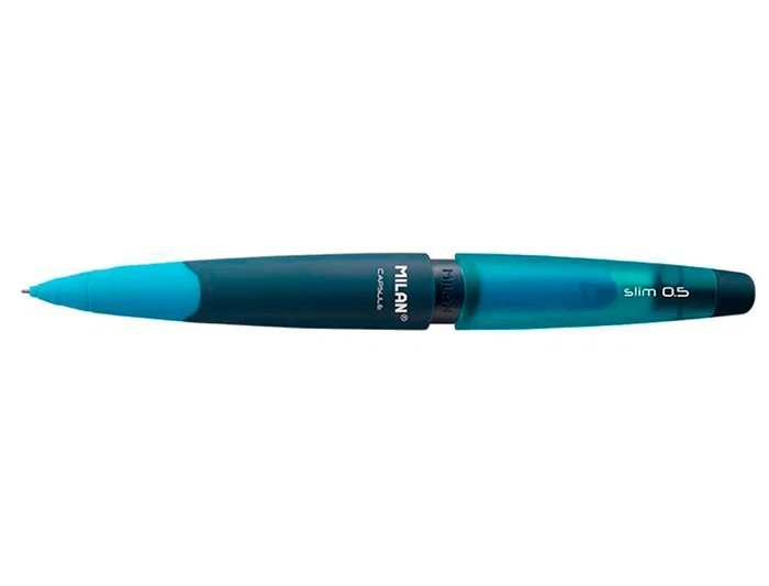 Milan Portaminas Capsule Slim 0,5 mm + 2 Recambios Goma Blister Color Surtido