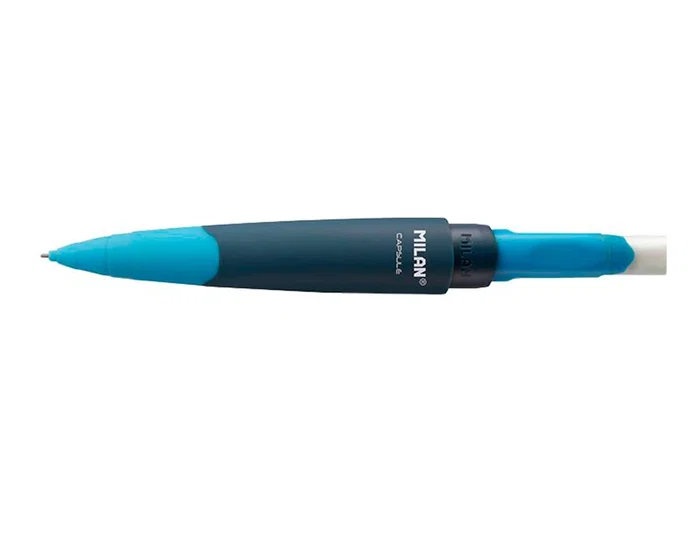 Milan Portaminas Capsule Slim 0,5 mm + 2 Recambios Goma Blister Color Surtido