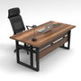 Hanah Home Mn01-Ba Mesa de Estudio Nogal 180cm x 73cm x 90cm Tablero Melamina Patas Metal