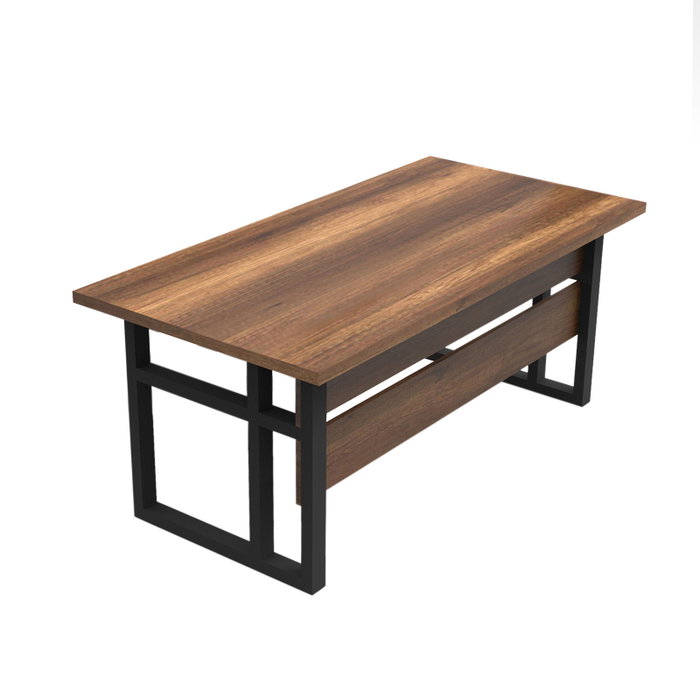 Hanah Home Mn01-Ba Mesa de Estudio Nogal 180cm x 73cm x 90cm Tablero Melamina Patas Metal Hanah Home Mn01-Ba Mesa de Estudio Nogal 180cm x 73cm x 90cm Tablero Melamina Patas Metal