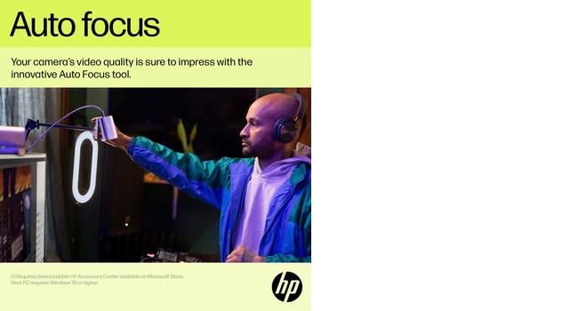 HP 960 Webcam de Streaming 4K para Videollamadas y Contenido en Vivo con Ajustes Automáticos