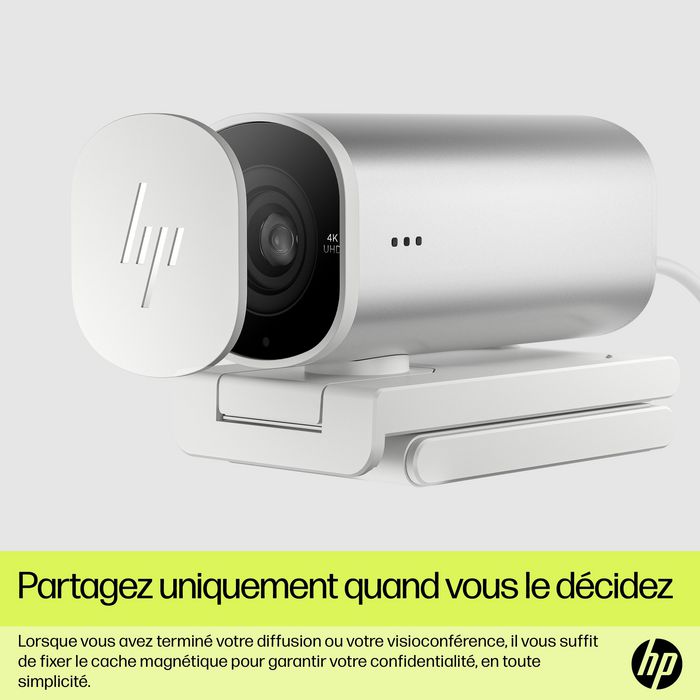 HP 960 Webcam de Streaming 4K para Videollamadas y Contenido en Vivo con Ajustes Automáticos