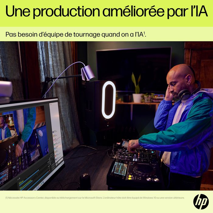 HP 960 Webcam de Streaming 4K para Videollamadas y Contenido en Vivo con Ajustes Automáticos