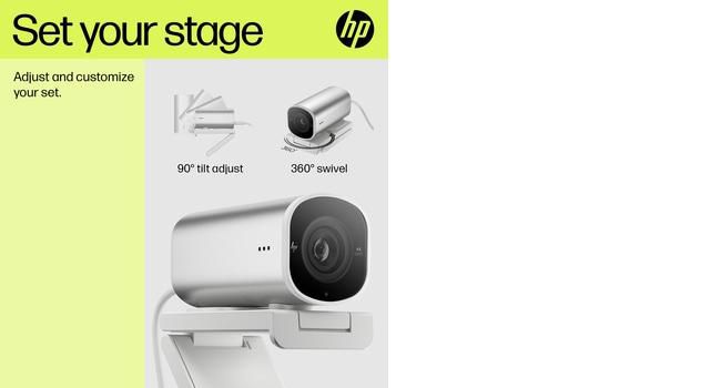HP 960 Webcam de Streaming 4K para Videollamadas y Contenido en Vivo con Ajustes Automáticos