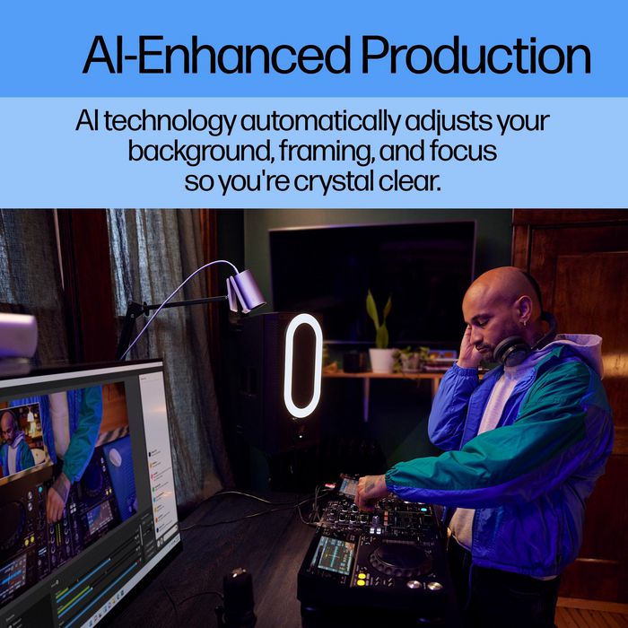 HP 960 Webcam de Streaming 4K para Videollamadas y Contenido en Vivo con Ajustes Automáticos