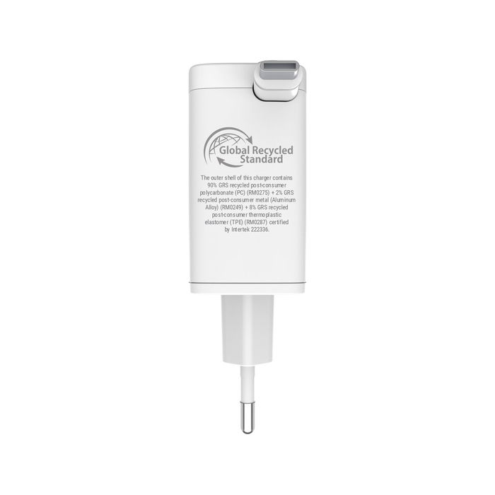 muvit for change cargador de pared Retráctil Tipo C PD 30W blanco