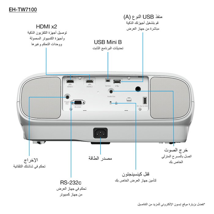 Epson EH-TW7100 Proyector 4K PRO-UHD, 3000 Lúmenes, 3-LCD, Blanco Epson EH-TW7100 Proyector 4K PRO-UHD, 3000 Lúmenes, 3-LCD, Blanco