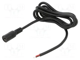POS Cable de alimentación CC 1m con conector DC 5,5/2,5 negro