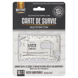 Mister Gadget Carta Metálica Multifunción 16 en 1 - Herramienta Acero Inoxidable