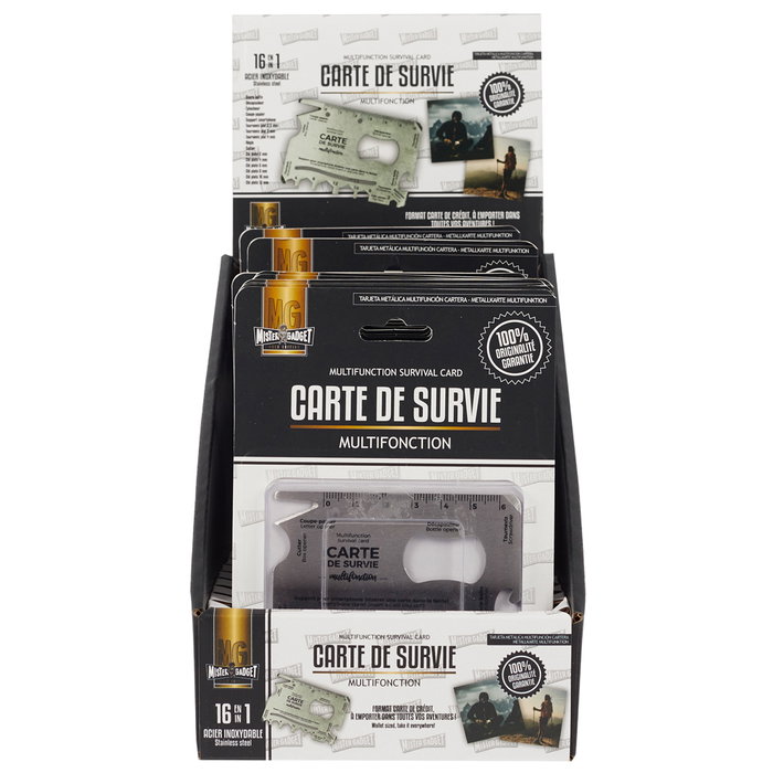 Mister Gadget Carta Metálica Multifunción 16 en 1 - Herramienta Acero Inoxidable Mister Gadget Carta Metálica Multifunción 16 en 1 - Herramienta Acero Inoxidable