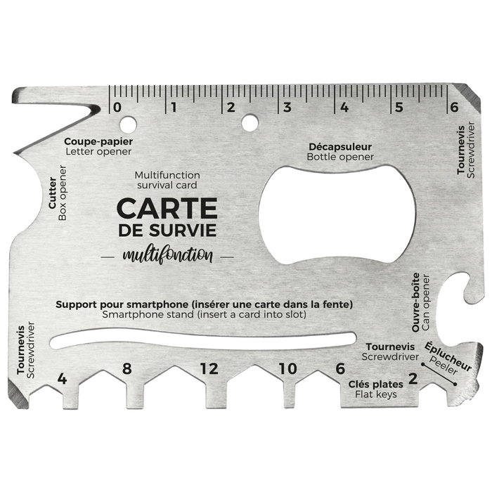 Mister Gadget Carta Metálica Multifunción 16 en 1 - Herramienta Acero Inoxidable Mister Gadget Carta Metálica Multifunción 16 en 1 - Herramienta Acero Inoxidable