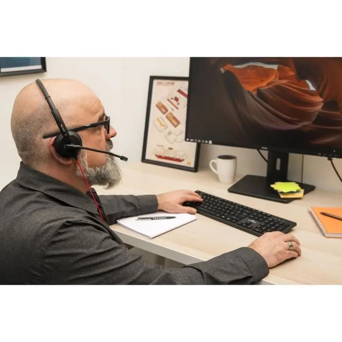 Bluestork MC302 Auriculares con Micrófono Compatibles con Windows, Mac, Smartphones, Tablets y Consolas, Ideales para Teletrabajo y Oficina en Casa