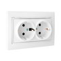 Solera ERP60/2U Base Doble Enchufe T/TL con Obturador 16A 250V Blanco Serie Europa Mecanismo Completo