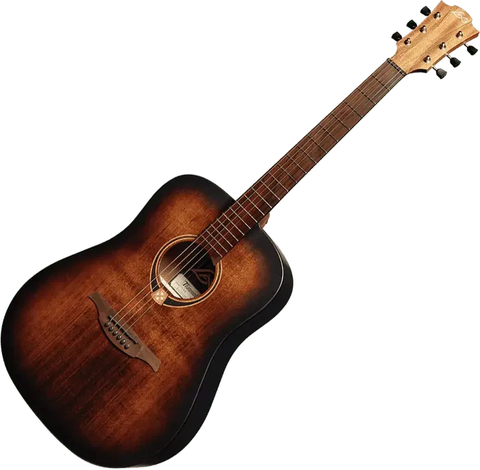 LAG Guitarra Acústica Folk Dreadnought Tramontane 70 - Tapa Maciza Abeto Engelmann, Cuerpo Sapelli, Acabado Satinado Burst, 6 Cuerdas LAG Guitarra Acústica Folk Dreadnought Tramontane 70 - Tapa Maciza Abeto Engelmann, Cuerpo Sapelli, Acabado Satinado Burst, 6 Cuerdas