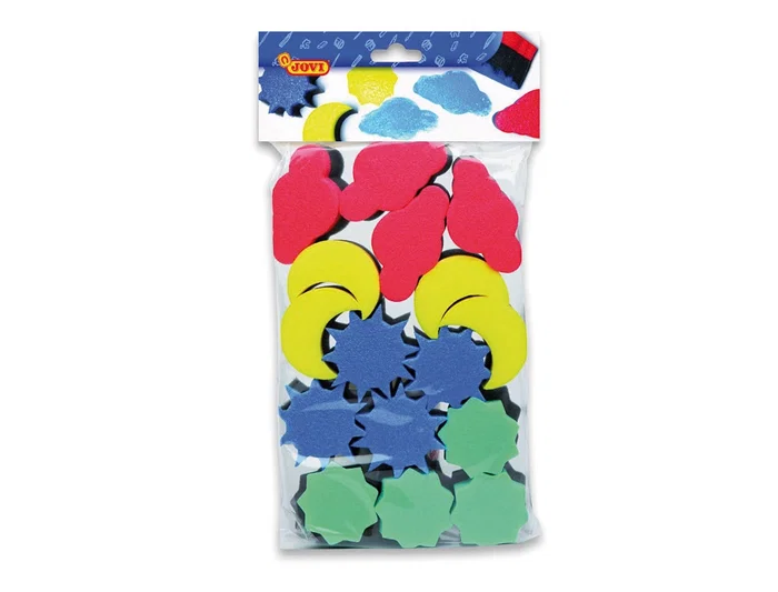 Jovi Esponjas para Manualidades, Bolsa de 16 Unidades Surtidas, Formas Diversas