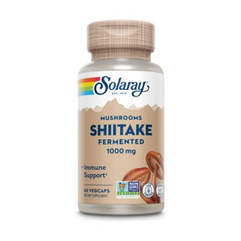 Solaray Shiitake 1000 mg, 60 cápsulas - Suplemento de hongo fermentado con Beta-Glucanos