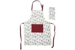 DKD Home Decor Delantal Navidad Alpina Verde Rojo 60 x 80 cm Set de 2