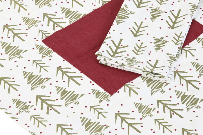 DKD Home Decor Delantal Navidad Alpina Verde Rojo 60 x 80 cm Set de 2