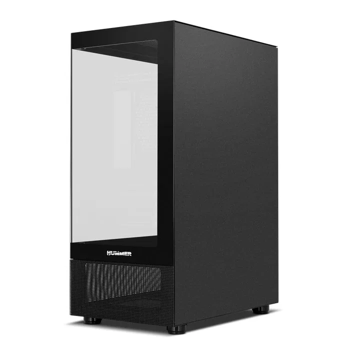 NOX Caja Semitorre Hummer Vision Negra, Midi Tower ATX con Doble Cristal Templado, USB 3.0, Compatible con Gráficas 300mm y Refrigeración Líquida 240mm, Color Negro