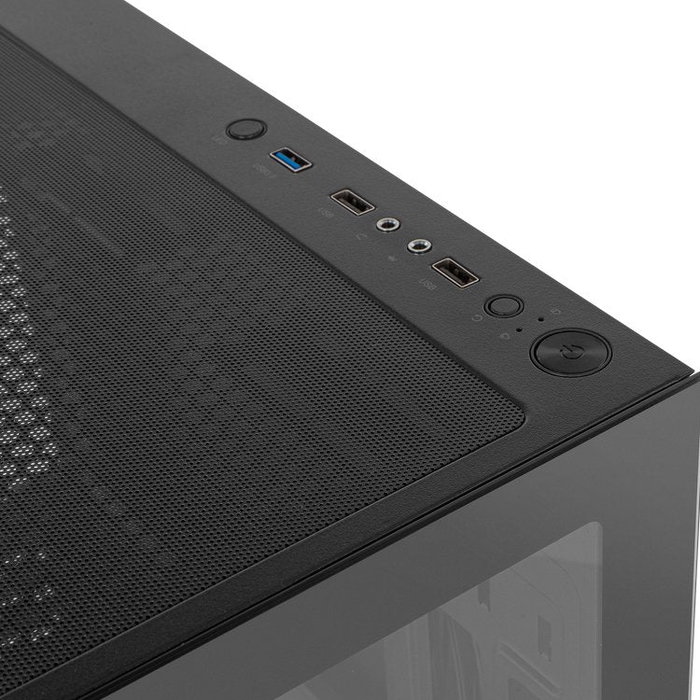 NOX Caja Semitorre Hummer Vision Negra, Midi Tower ATX con Doble Cristal Templado, USB 3.0, Compatible con Gráficas 300mm y Refrigeración Líquida 240mm, Color Negro