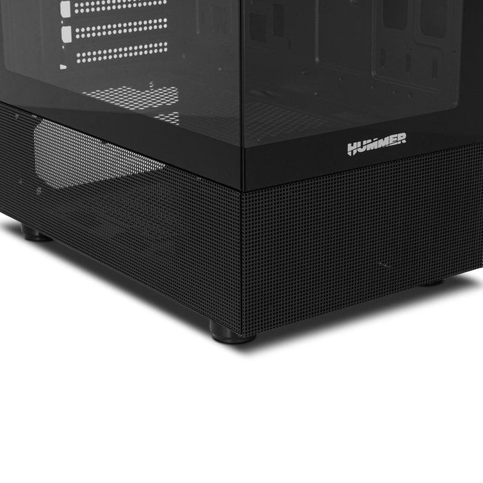 NOX Caja Semitorre Hummer Vision Negra, Midi Tower ATX con Doble Cristal Templado, USB 3.0, Compatible con Gráficas 300mm y Refrigeración Líquida 240mm, Color Negro