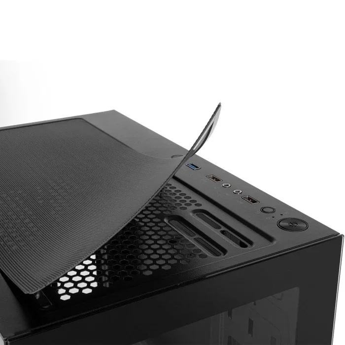 NOX Caja Semitorre Hummer Vision Negra, Midi Tower ATX con Doble Cristal Templado, USB 3.0, Compatible con Gráficas 300mm y Refrigeración Líquida 240mm, Color Negro