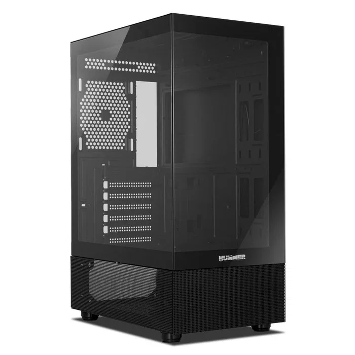 NOX Caja Semitorre Hummer Vision Negra, Midi Tower ATX con Doble Cristal Templado, USB 3.0, Compatible con Gráficas 300mm y Refrigeración Líquida 240mm, Color Negro
