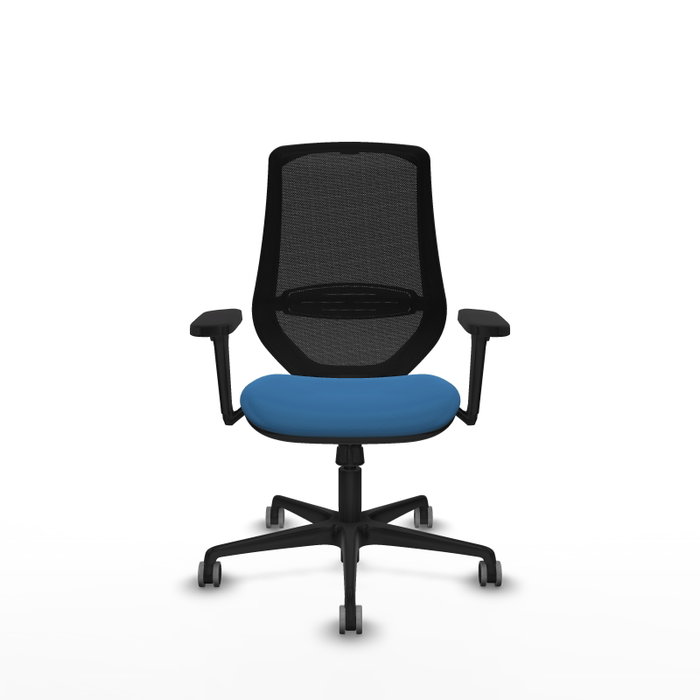 PIQUERAS Y CRESPO Silla de oficina Mardos con mecanismo Sincro, Azul claro y Negro