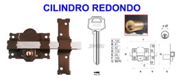 AVL Cerrojo 8101 CS-182LL105 Cuerpo Redondo 70 mm con 3 Llaves