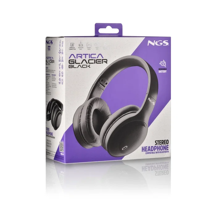 NGS Artica Glacier Black Auriculares Inalámbricos y Alámbricos