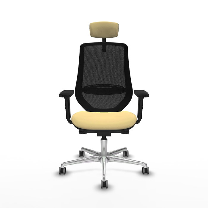 PIQUERAS Y CRESPO Silla de oficina Mardos con mecanismo Sincro/Traslack Crema y Negro