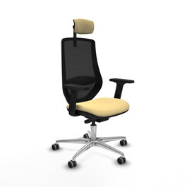 PIQUERAS Y CRESPO Silla de oficina Mardos con mecanismo Sincro/Traslack Crema y Negro