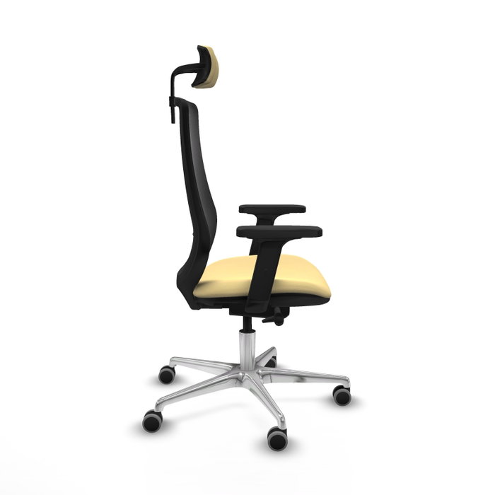 PIQUERAS Y CRESPO Silla de oficina Mardos con mecanismo Sincro/Traslack Crema y Negro