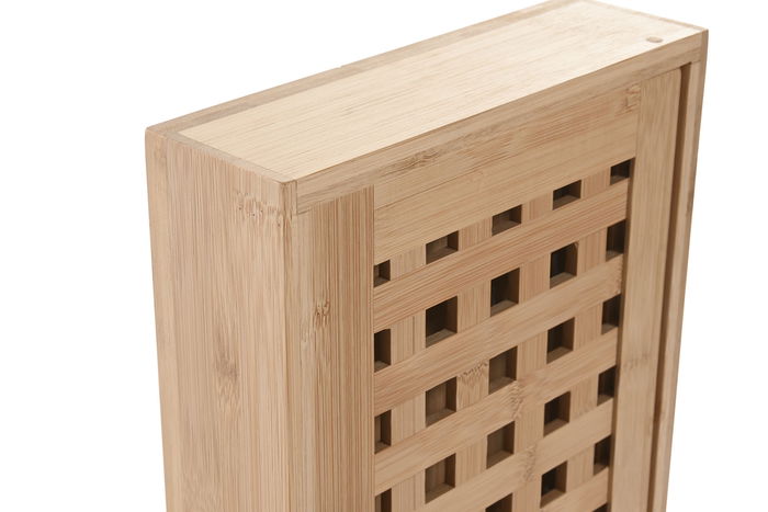 DKD Home Decor Guardallaves Básico Natural Bambú Metal 6 x 27 x 19 cm