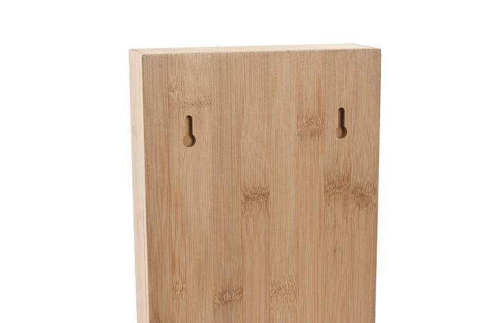 DKD Home Decor Guardallaves Básico Natural Bambú Metal 6 x 27 x 19 cm