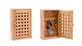 DKD Home Decor Guardallaves Bambú y Metal Natural con 8 Colgadores