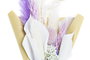 DKD Home Decor Ramo de Flores Secas Surtido de 2 Colores Blanco y Lila