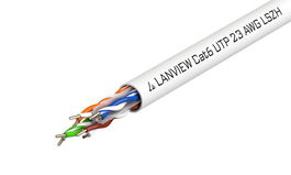 Lanview Cable Cat6 U-UTP 4x2xAWG23 LSZH Blanco 305m para Cableado Estructurado de Alta Velocidad