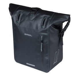 Basil Bolsa Rivo M, Impermeable, 15L con Cierre Rolltop y Bandolera Desmontable para Bicicleta
