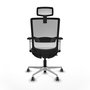 PIQUERAS Y CRESPO Silla de oficina Haches con mecanismo Sincro/Traslack, Negro y Blanco
